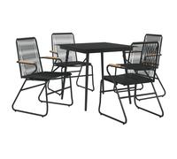 Garden Dining Set Outdoor Table and Chairs Lounge Set Black PVC Rattan vidaXL