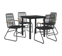 Garden Dining Set Outdoor Table and Chairs Lounge Set Black PVC Rattan vidaXL