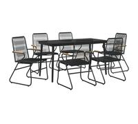 Garden Dining Set Outdoor Table and Chairs Patio Lounge Set PVC Rattan vidaXL
