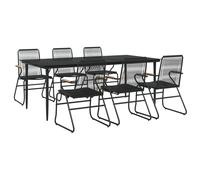 Garden Dining Set Outdoor Table and Chairs Patio Lounge Set PVC Rattan vidaXL
