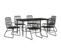 Garden Dining Set Outdoor Table and Chairs Patio Lounge Set PVC Rattan vidaXL
