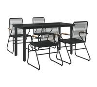 Garden Dining Set Outdoor Table and Chairs Patio Lounge Set PVC Rattan vidaXL