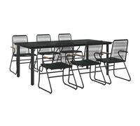 Garden Dining Set Outdoor Table and Chairs Patio Lounge Set PVC Rattan vidaXL