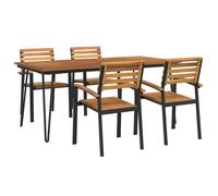 vidaXL 7 Piece Garden Dining Set Solid Wood Acacia and Metal, Brown
