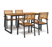 Garden Dining Set Outdoor Table and Chairs Solid Wood Acacia and Metal vidaXL