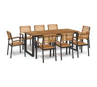 Garden Dining Set Outdoor Table and Chairs Solid Wood Acacia and Metal vidaXL