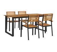 Garden Dining Set Outdoor Table and Chairs Solid Wood Acacia and Metal vidaXL