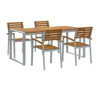 Garden Dining Set Outdoor Table and Chairs Solid Wood Acacia and Metal vidaXL