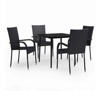 vidaXL 7 Piece Patio Dining Set Brown Poly Rattan