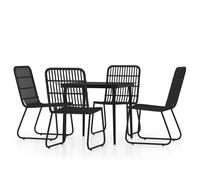 Garden Dining Set Patio Furniture 3/5/7/9 Piece Black/Oak Multi Sizes vidaXL
