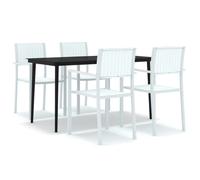 (black) vidaXL Garden Dining Set Patio Furniture 3/5/7/9 Piece Black/White Multi Sizes