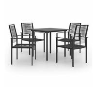 vidaXL Garden Dining Set 5 Piece Patio Furniture Outdoor Table and Chairs