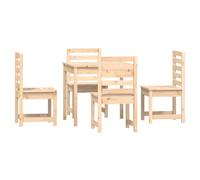 Garden Dining Set Patio Table and Chair Wooden 5 Piece Solid Wood Pine vidaXL