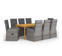 Garden Dining Set PatioTable and Chairs with Cushions Poly Rattan vidaXL