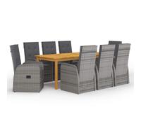 Garden Dining Set PatioTable and Chairs with Cushions Poly Rattan vidaXL