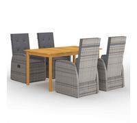 Garden Dining Set PatioTable and Chairs with Cushions Poly Rattan vidaXL