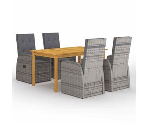 Garden Dining Set PatioTable and Chairs with Cushions Poly Rattan vidaXL