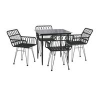 Garden Dining Set Poly Rattan Black/Brown Multi Sizes 3/5/7/9 Piece vidaXL