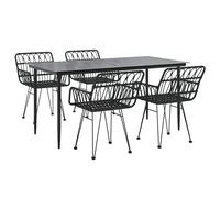 Garden Dining Set Poly Rattan Black/Brown Multi Sizes 3/5/7/9 Piece vidaXL