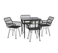 (brown, 80 x 80 x 74 cm/ 5 piece) vidaXL Garden Dining Set Poly Rattan Black/Brown Multi Sizes 3/5/7/9 Piece