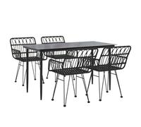 Garden Dining Set Poly Rattan Black/Brown Multi Sizes 3/5/7/9 Piece vidaXL