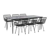 Garden Dining Set Poly Rattan Black/Brown Multi Sizes 3/5/7/9 Piece vidaXL