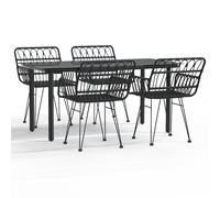 Garden Dining Set Poly Rattan Black/Brown Multi Sizes 3/5/7/9 Piece vidaXL