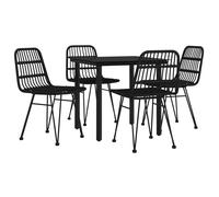 Garden Dining Set Poly Rattan Black/Brown Multi Sizes 3/5/7/9 Piece vidaXL