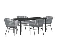 Garden Dining Set Coffee 80x80x73cm Poly Rattan 2-Seater Powder-Coated OutdoorUK