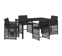 vidaXL Garden Dining Set 5 pcs Brown Poly Rattan