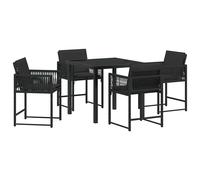 Garden Dining Set 5 pcs Brown Poly Rattan