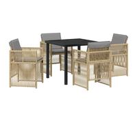 vidaXL Garden Dining Set 5 pcs Light Grey Powder-Coated Steel, Grey