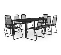 vidaXL 9 Piece Garden Dining Set PVC Rattan Black