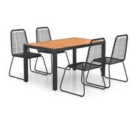 Garden Dining Set PVC Black/Black and Brown 3/5/7/9 Piece Multi Models vidaXL