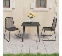 Garden Dining Set PVC Rattan Black Outdoor Furniture 3/5/7/9 Piece vidaXL
