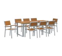 Garden Dining Set Solid Acacia Wood Outdoor Terrace Furniture Alfresco vidaXL