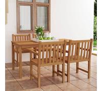 Garden Dining Set Solid Teak Hardwood Fine Sanded Wb Finish Warm 160x80x77cm 5pc