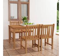 Garden Dining Set Solid Teak Wood Natural 150x90x77cm 5PC Bench Table OutdoorUse