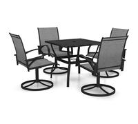 Garden Dining Set Textilene and Steel Patio Multi Models 3/5/7/9 Piece vidaXL