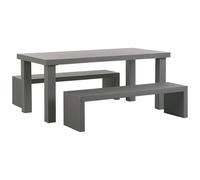 Garden Dining Set with Benches 4 Seater TARANTO Concrete Grey