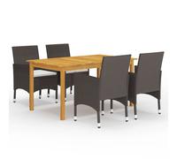 Garden Dining Set with Cushions Black|Brown Multi Sizes 3/5/7/9 Piece vidaXL