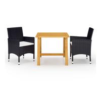 Garden Dining Set with Cushions Black|Brown Multi Sizes 3/5/7 Piece vidaXL