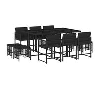Garden Dining Set with Cushions Dining Chair Light Grey Poly Rattan vidaXL