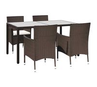 Garden Dining Set with Cushions Outdoor Dining Set Chair Poly Rattan vidaXL