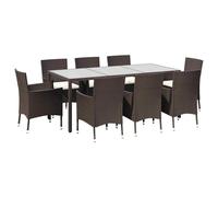 Garden Dining Set with Cushions Outdoor Dining Set Chair Poly Rattan vidaXL