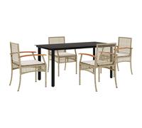 Garden Dining Set with Cushions Outdoor Table and Chair Poly Rattan vidaXL