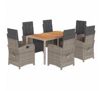 Garden Dining Set with Cushions Outdoor Table and Chair Poly Rattan vidaXL
