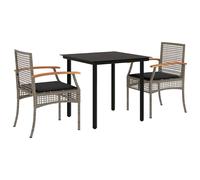 Garden Dining Set with Cushions Outdoor Table and Chair Poly Rattan vidaXL