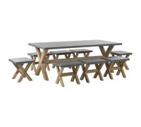 Garden Dining Set with Stools 8 Seater OLBIA Concrete Grey