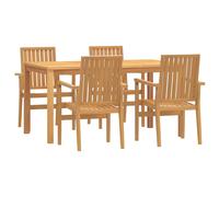 Garden Dining Set Wooden Outdoor Table and Chairs Set Solid Wood Teak vidaXL